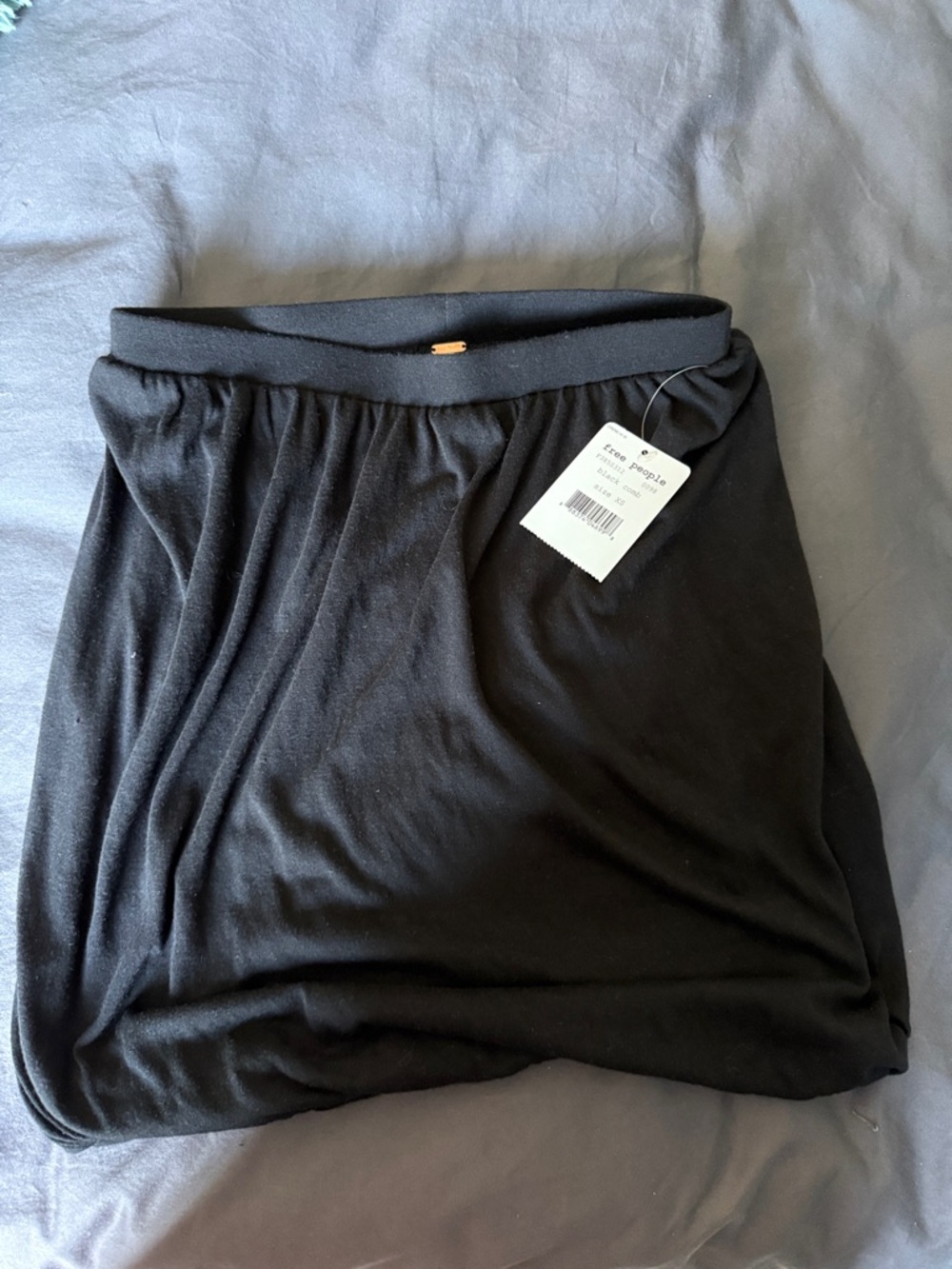 Free People Black Midi Pull-On Skirt